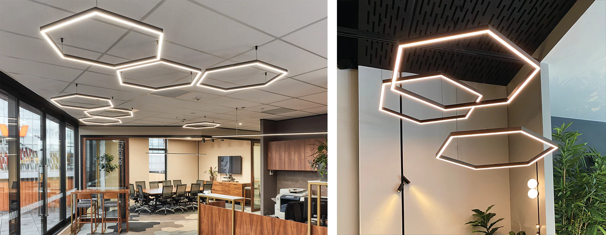 Modern LED lighting design installed in a living space
