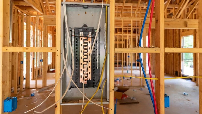 Certified electrician working on electrical installation